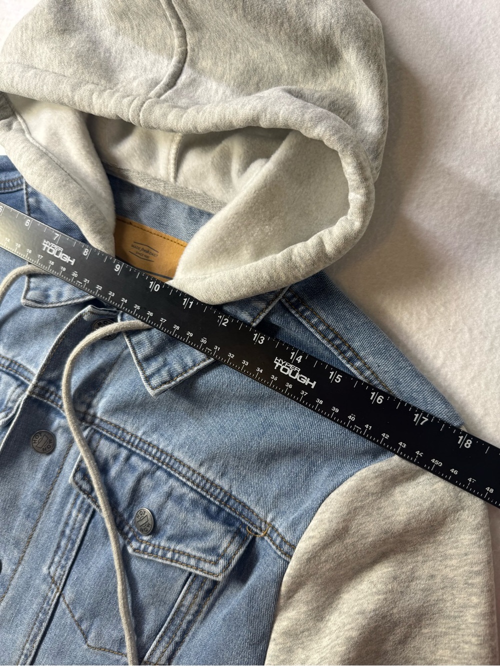 Krispy Kreme Denim Hoodie Jacket Men’s M Y2K Streetwear Layered - Picture 15 of 16